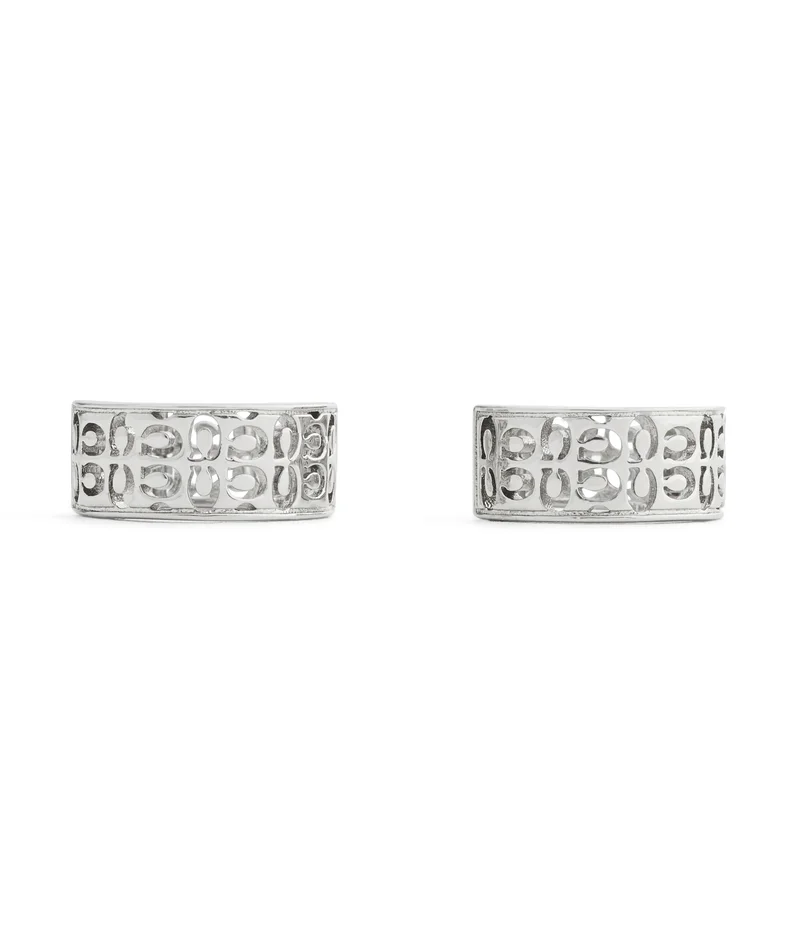 كوتش Signature Quilted Cut Out Huggie Earrings